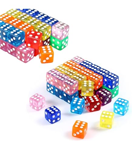 Amazon.co.jp: No BoRDER サイコロ 6面 13mm クリア10色 Aセット HB